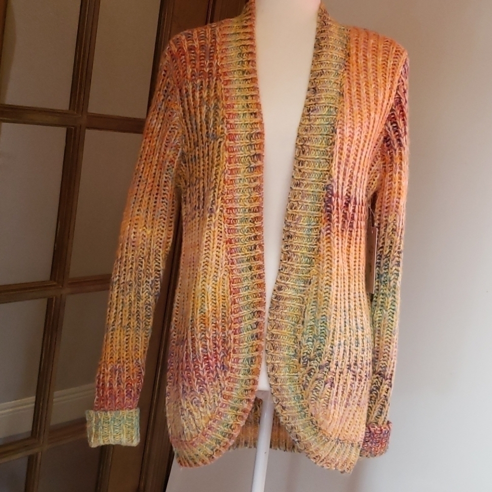 RD Style Multi Colored Open Cardigan Nwt